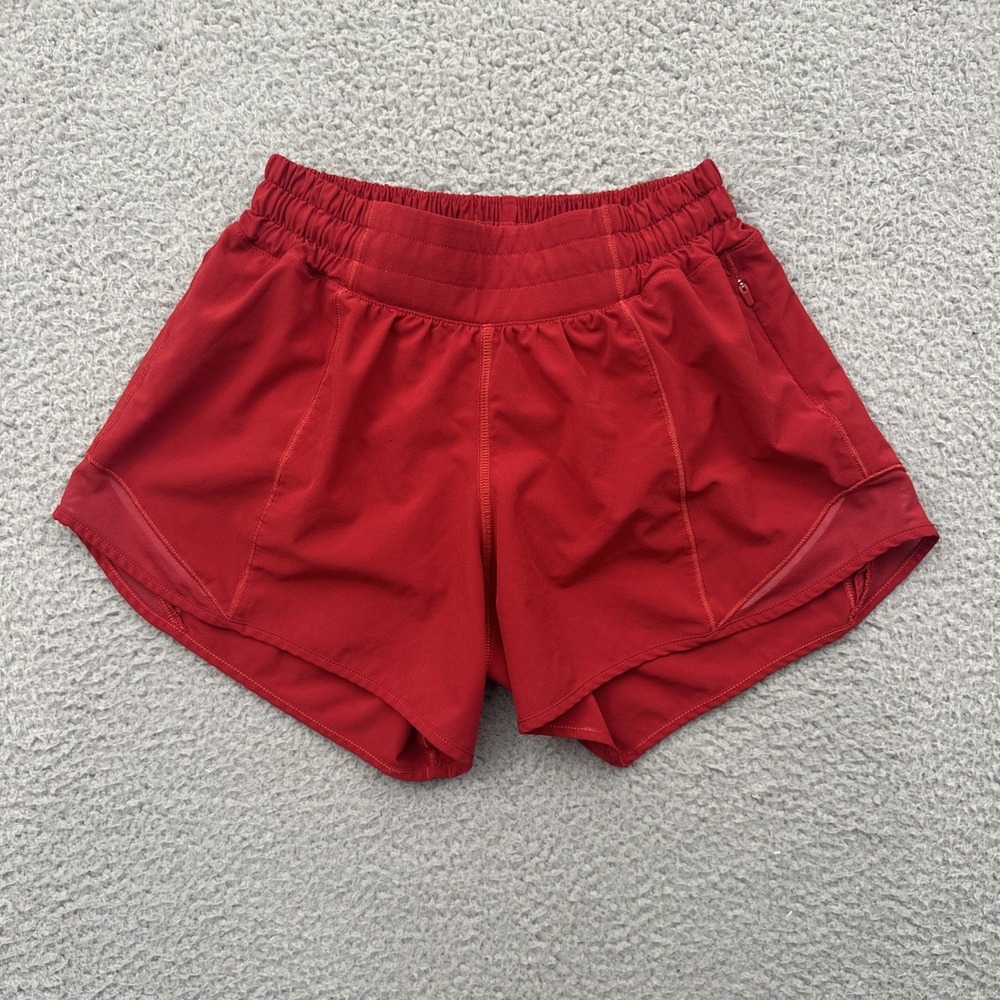 Lululemon Hotty Hot Shorts Low Rise 4" Dark Red Athletic Athleisure Women's‎ 2